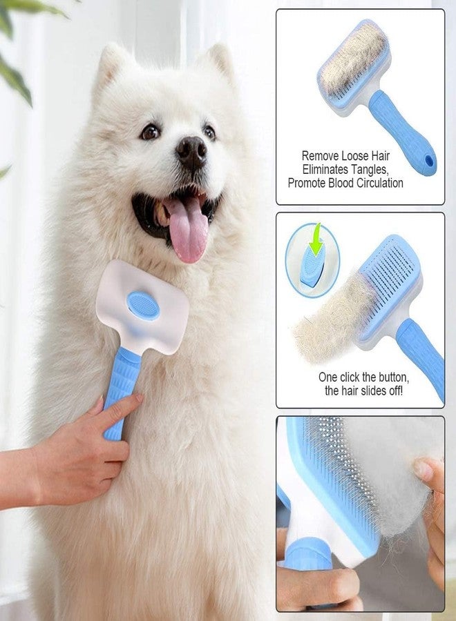 PET FUN مجموعة العناية بالحيوانات الأليفة 3 في 1 من بيت فن | فرشاة تنظيف ذاتية التنظيف، مقص أظافر ومبرد أظافر للكلاب والقطط | أدوات عناية احترافية للعناية الآمنة والسهلة بالحيوانات الأليفة (متعددة الألوان) - Image 2